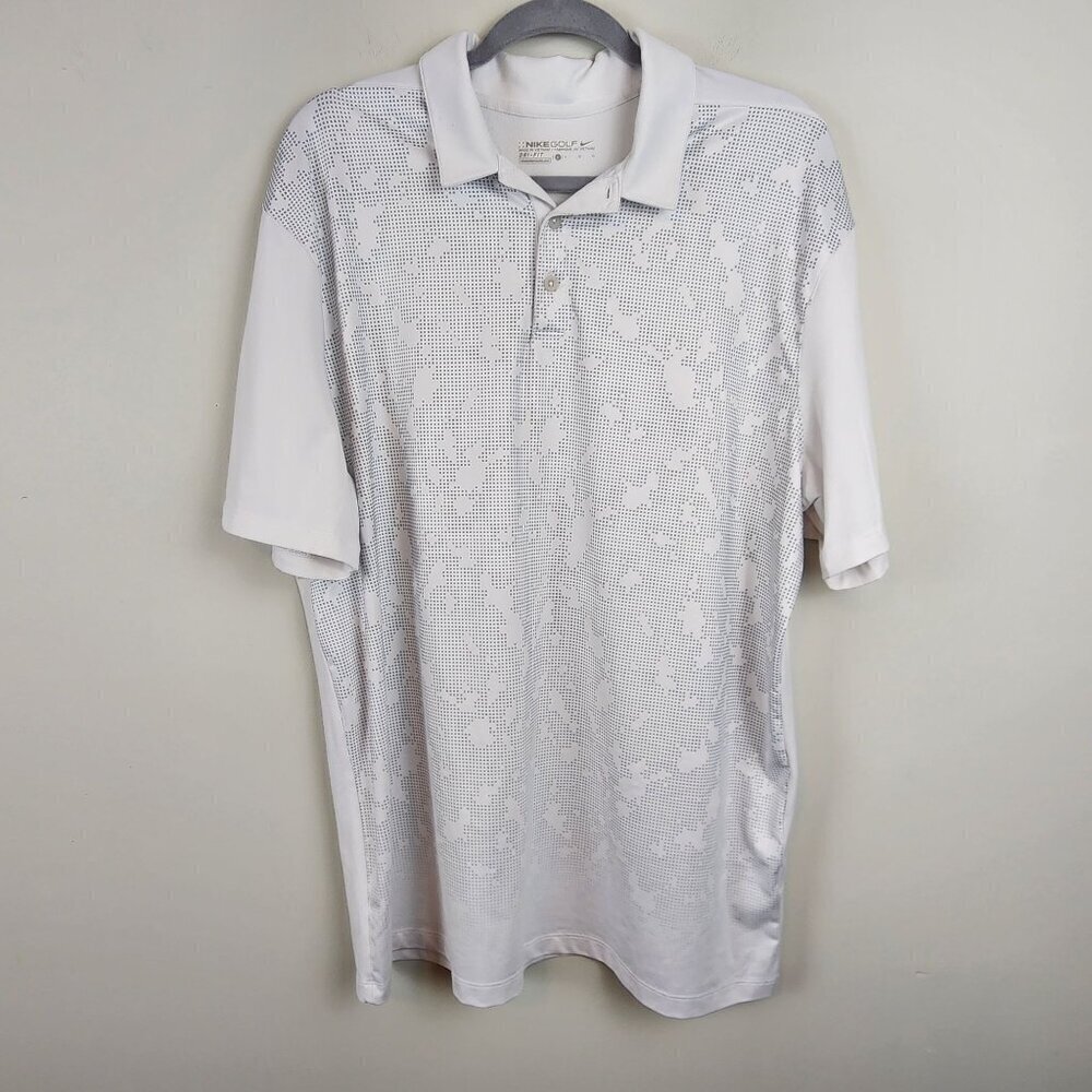Nike Golf men sz L dri-fit gray polo shirt performance activewear